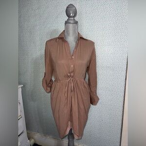 Alice + Olivia Authentic Women's Long/Short Sleeve Tie Waist Neutral Dress XS